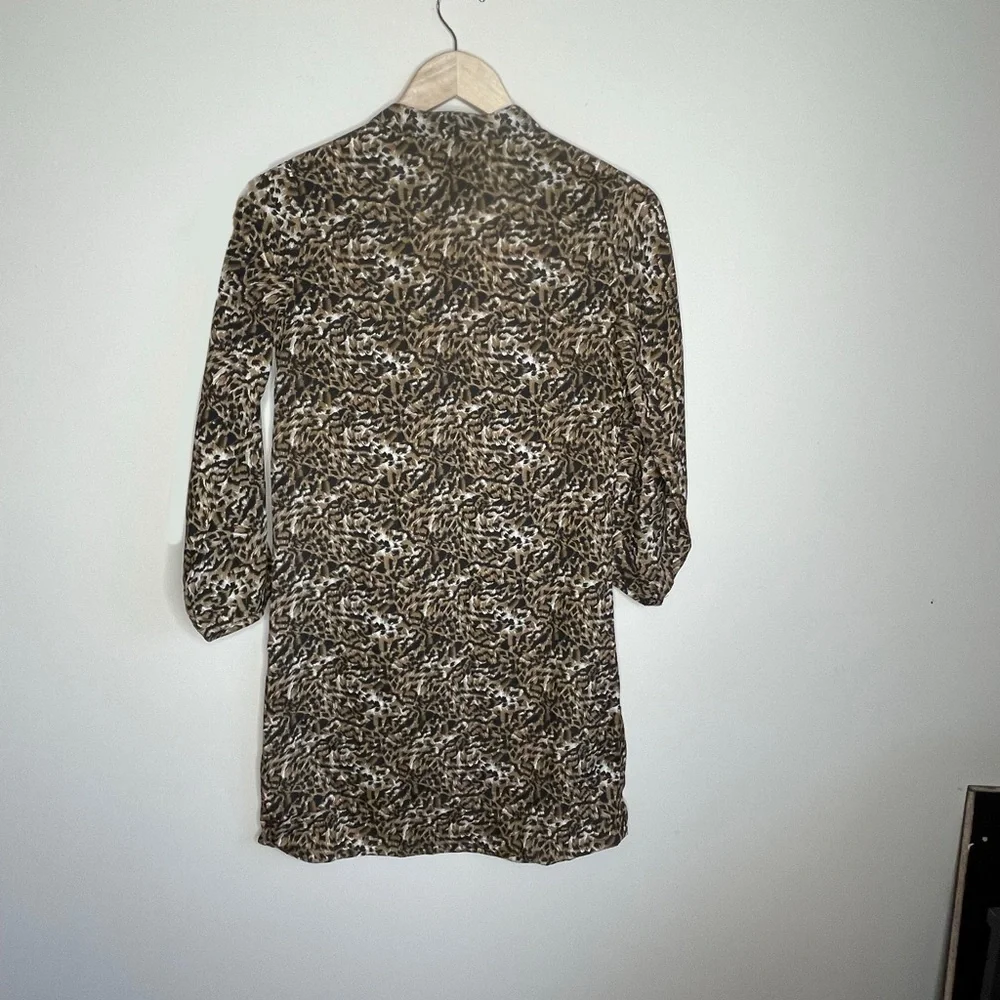 ZARA trafaluc leopard long sleeve shift dress
